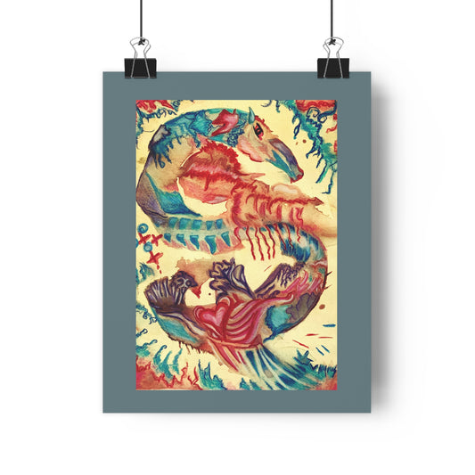 Love Serpent — Mixed Media Art Print