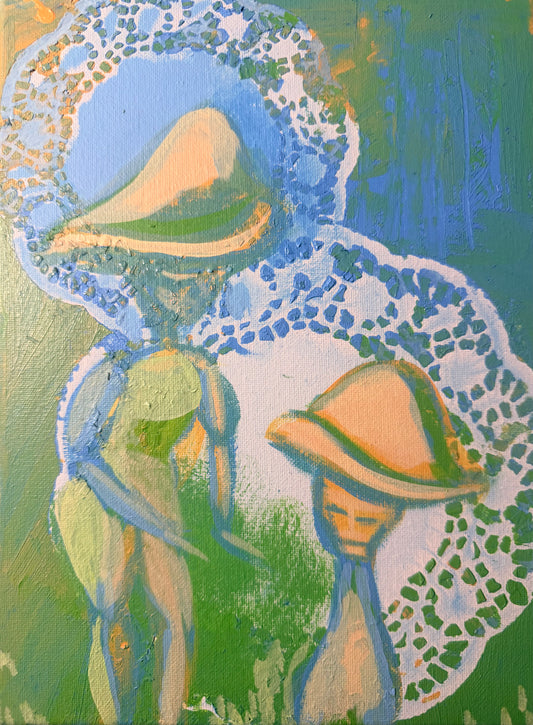 Moon Gift (Pink Cycle) – Original Acrylic Painting (9x12)