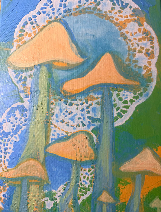 Soft Bloom Colony -Original Acrylic Painting (9x12)