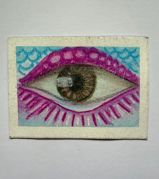 Inner Sight original purple eye ACEO miniature artwork